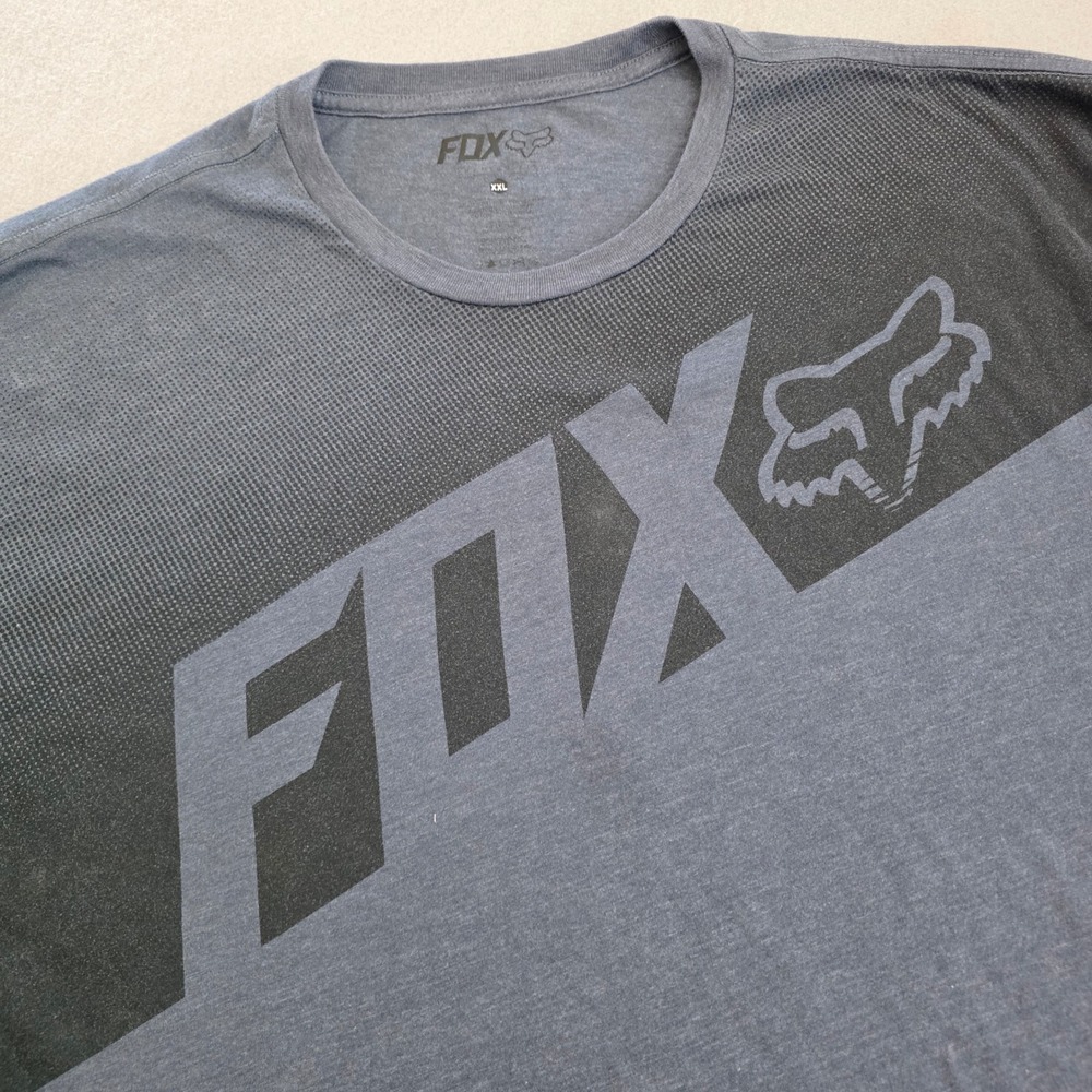 Fox Racing Mens XXL Premium Fit Colorblock Graphic T-Shirt Charcoal Black Logo